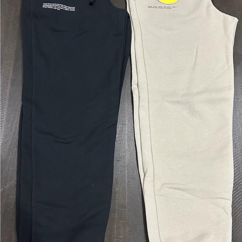 Pangaia Black and Cream Joggers